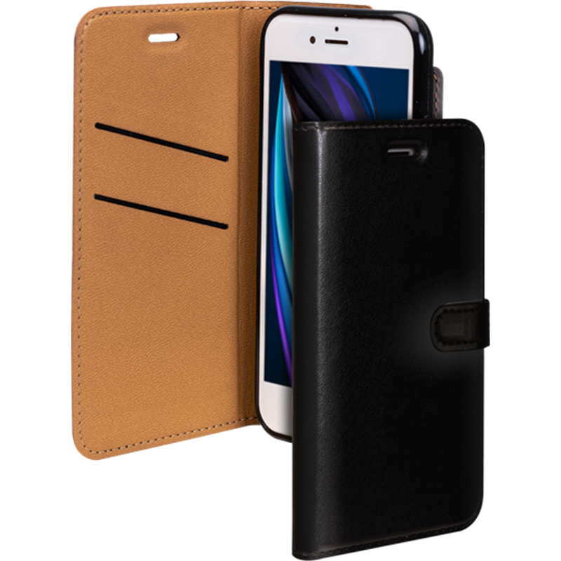 Etui Folio Wallet iPhone SE 2022/SE/8/7/6S/6 Noir - Fermeture avec lan