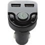 Double Chargeur voiture 2.4A avec transmetteur FM Noir Bigben