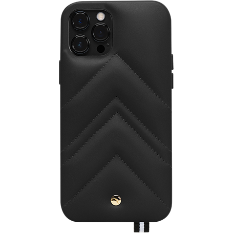 Coque iPhone 12 / 12 Pro Louvre en Cuir matelassé Noire Artefakt