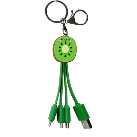 Câble 3 en 1 USB A/micro USB & USB C & Lightning 0,15m Kiwi Yello Koko