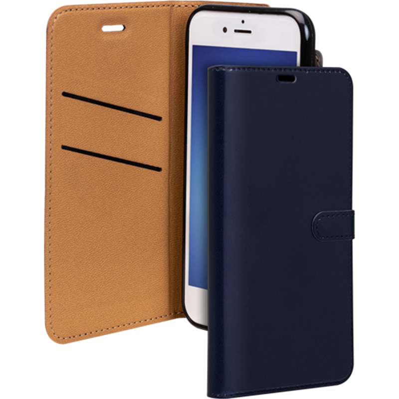 Etui Folio Wallet iPhone SE 2022/SE/8/7/6S/6 Bleu Marine - Fermeture a