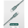 Câble Recyclable en coton USB C/USB C 2m 3A Night Green Just Green
