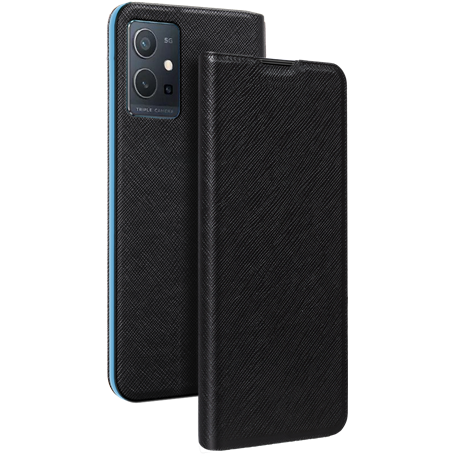 Etui Folio Vivo Y55 5G Noir - Porte-carte intégré Bigben