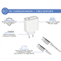 Chargeur maison 65W Power Delivery GaN + Câble Renforcé USB C/USB C Bl