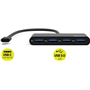 USB C 3.0 to 4 ports USB A 2.0 Hub Black Port