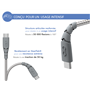 Câble Ultra-renforcé USB A/USB C 2m 3A Gris - Garanti à vie - 100% Pla