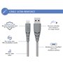 Câble Ultra-renforcé USB A/Lightning 1,2m 2.4A Gris - Garanti à vie -