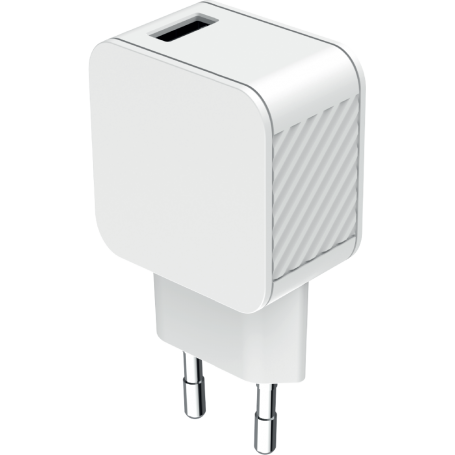Chargeur maison 2.4A FastCharge Blanc - 100% Plastique recyclé Bigben