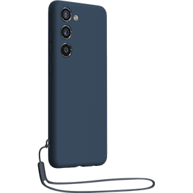 Coque Silicone + dragonne assortie Bleue pour Samsung G S23 5G Bigben