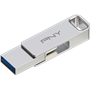 Clé OTG USB 3.2 128GB USB C & USB A Métal argent PNY