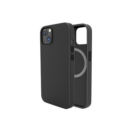 Mag Coque Toucher Cuir Noir iPhone 14