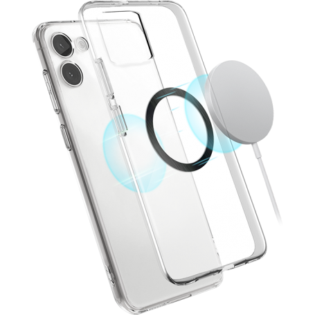 Pack de 2 Adaptateurs magnétiques Compatible MagSafe Noir + Argent Big