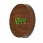 Wall CLICK CLOCK WALNUT / GREEN LED