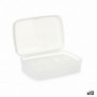 Boîte à compartiments Blanc Transparent Plastique 21,5 x 8,5 x 15 cm (12 Unités)
