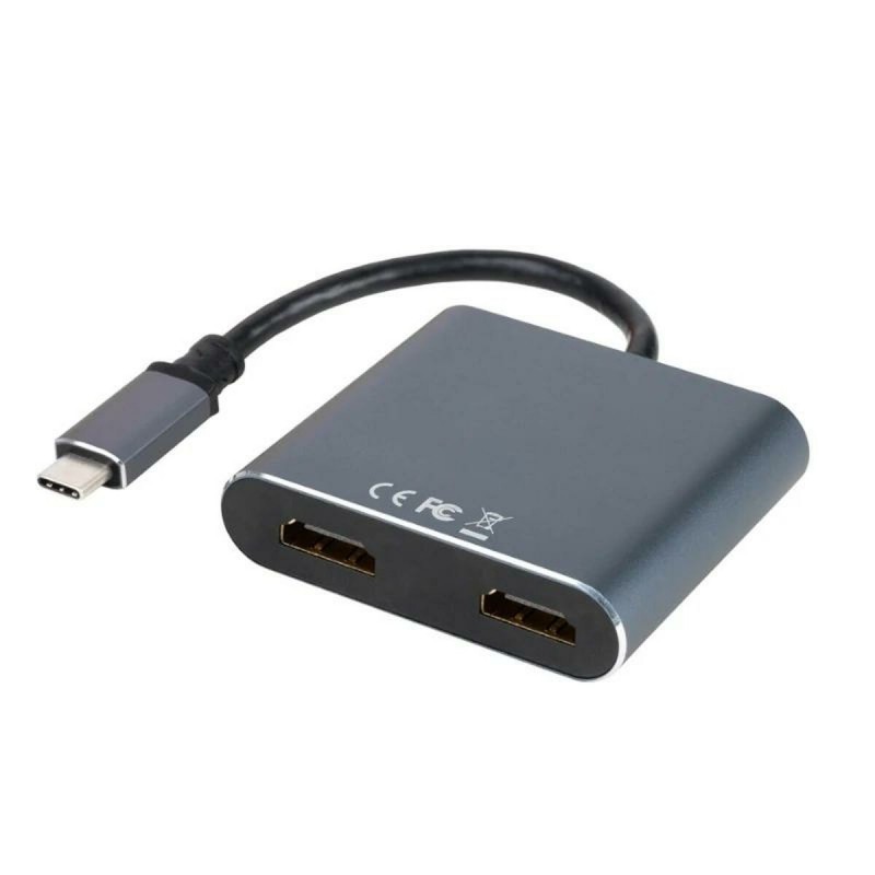 Image secondaire de NanoCâble 10.16.4305 câble vidéo et adaptateur 0,15 m USB Type-C USB Type-C + USB Type-A + 2 x HDMI Gris