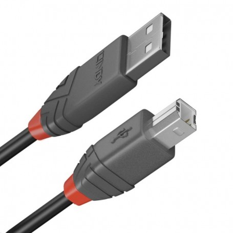 Lindy 36677 câble USB 10 m USB 2.0 USB A USB B Noir, Gris, Rouge