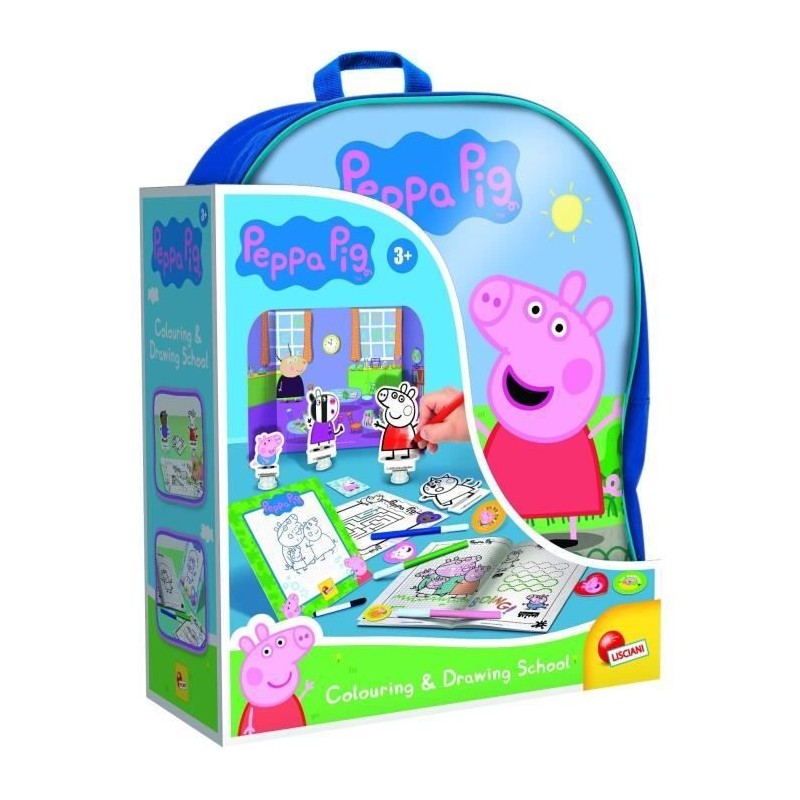 Sac a dos coloriage et école de dessin - Peppa Pig - LISCIANI