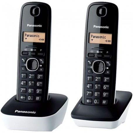 Téléphone Sans Fil Panasonic KX-TG1612 Ambre Noir/Blanc