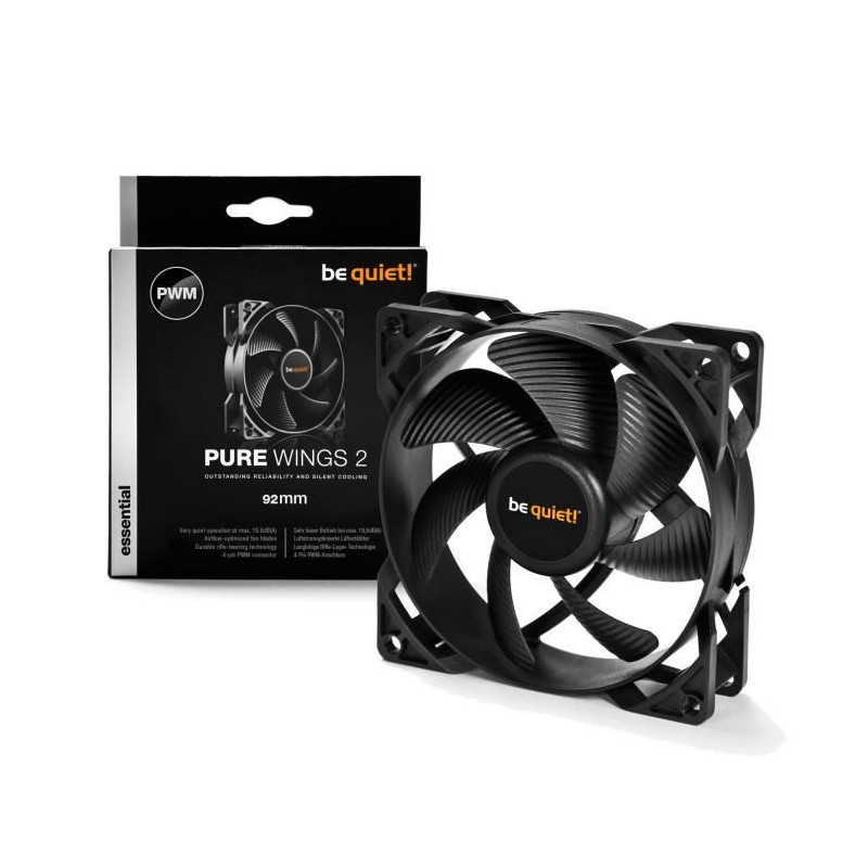 Be quiet! Pure Wings 2 Carte SIM Ventilateur 9,2 cm Noir