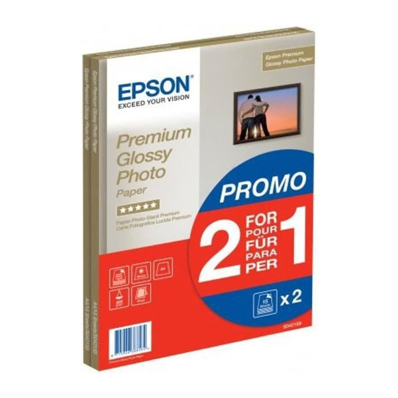 Epson Premium Glossy Photo Paper - A4 - 2x 15 Feuilles