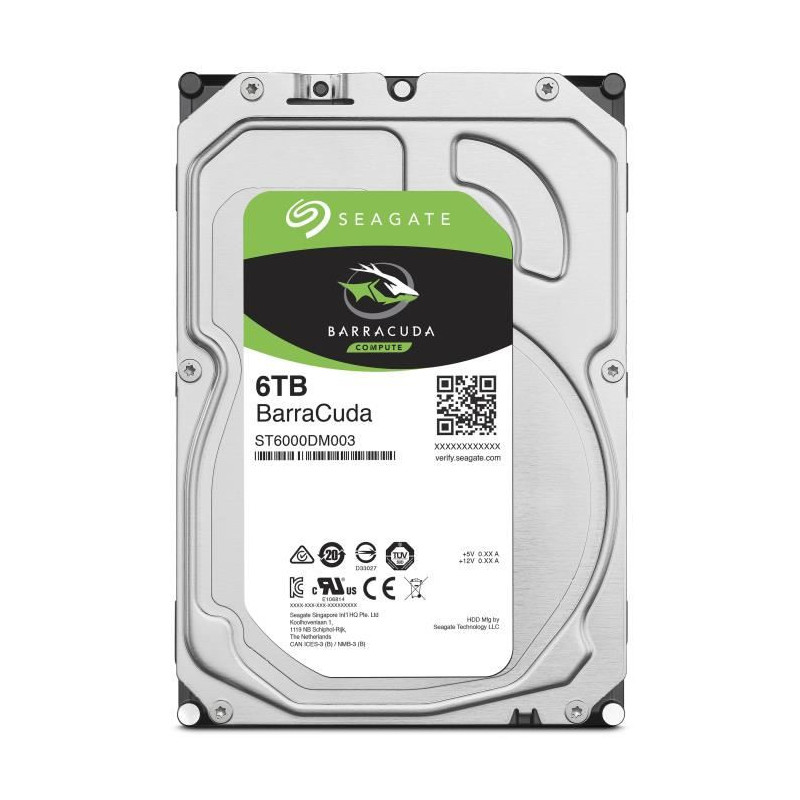 Seagate - Disque dur Interne HDD - BarraCuda - 6To - 5 400 tr/min - 3.5