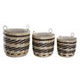 Set de basket DKD Home Decor Polyester Colonial Fibre (38 x 38 x 36 cm