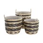 Set de basket DKD Home Decor Polyester Colonial Fibre (38 x 38 x 36 cm