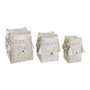 Set de basket DKD Home Decor Blanc Bambou Coquillages (24 x 24 x 30 cm