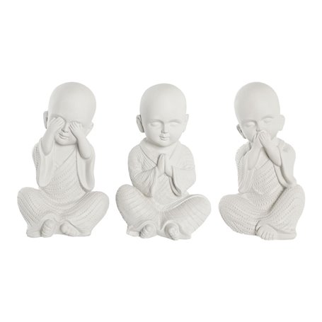 Figurine Décorative DKD Home Decor 24 x 22 x 39 cm Blanc Moine Orienta