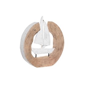 Figurine Décorative DKD Home Decor Marron Blanc Résine Bois de manguie