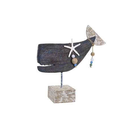 Figurine Décorative DKD Home Decor Bleu Résine Bois de manguier (37 x 
