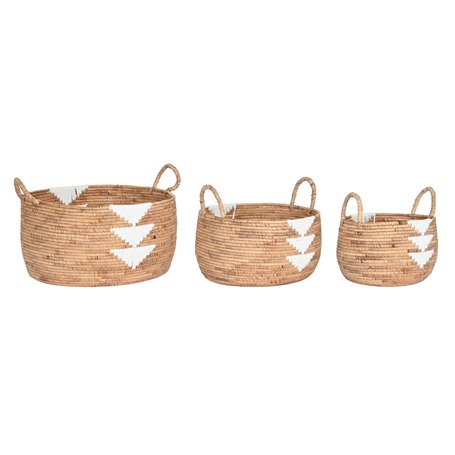 Set de basket DKD Home Decor Blanc Naturel Corde Herbier marin Boho 55