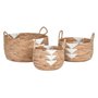 Set de basket DKD Home Decor Blanc Naturel Corde Herbier marin Boho 55