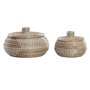 Set de basket DKD Home Decor Naturel Herbier marin Tropical 32 x 32 x 
