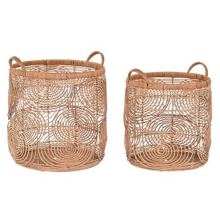 Set de basket DKD Home Decor Naturel Marron Clair Tropical 40 x 40 x 4