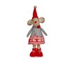 Figurine Décorative Souris Noël 48 cm Blanc Rouge Gris Crème