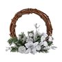 Couronne de Noël 30,48 cm Argenté Bois Marron Vert Plastique