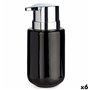 Distributeur de Savon Noir Argenté Métal Céramique 350 ml (6 Unités)