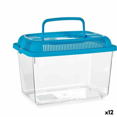 Bocal à poisson Avec poignée Moyen Bleu Plastique 3 L 17 x 16 x 24 cm