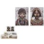 Jeu de 2 tableaux Toile Africaine 70 x 50 x 1,5 cm (6 Unités)