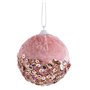 Boules de Noël Rose Doré Polyfoam Tissu 8 x 8 x 8 cm (6 Unités)