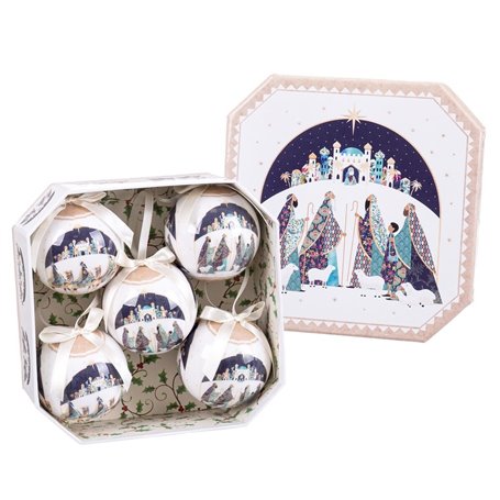 Boules de Noël Multicouleur Polyfoam Rois Mages 7,5 x 7,5 x 7,5 cm (5