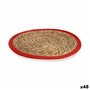 Dessous de plat Naturel Rouge 35 x 1 x 35 cm (48 Unités)