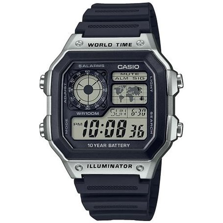 Montre Homme Casio ILLUMINATOR WORLDTIME Noir Gris (Ø 40 mm)