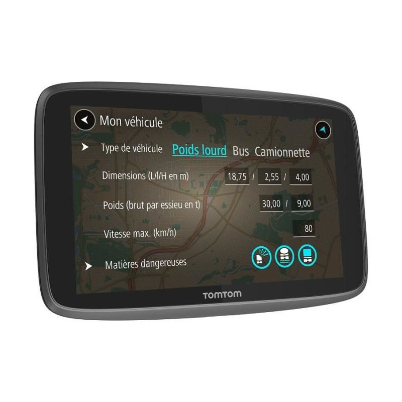 GPS Poids Lourds TomTom GO Professional 520 - Cartographie Europe 49 pays - Wi-Fi intégré - Appels mains-libres