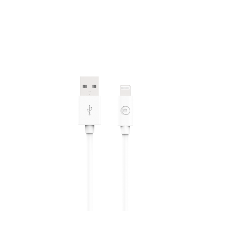 Câble USB A/Lightning 1,2m Blanc - 2.4A Bigben