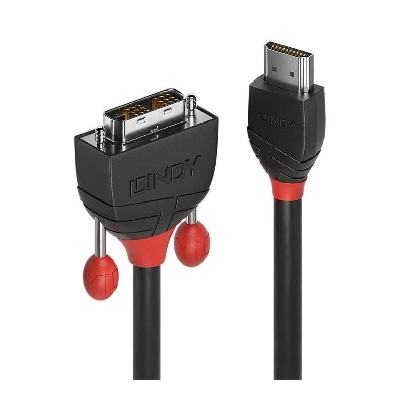 Lindy 36274 câble vidéo et adaptateur 5 m HDMI Type A (Standard) DVI-D Noir