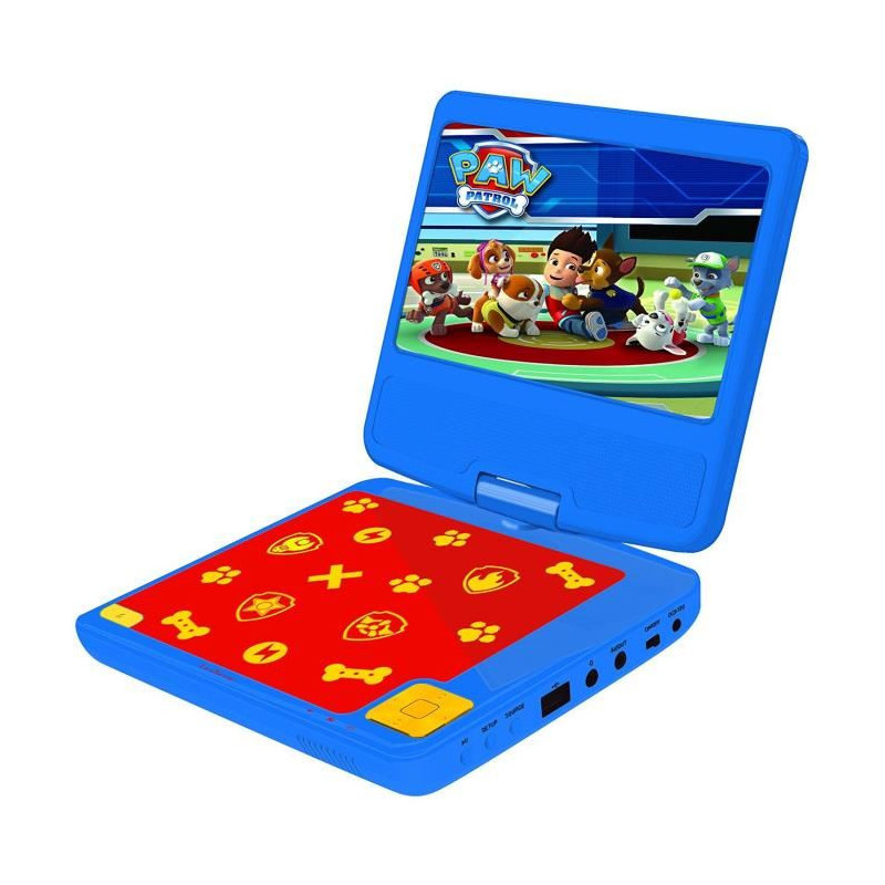 Lecteur DVD portable enfant Pat Patrouille - Lexibook - écran LCD 7 - batterie rechargeable