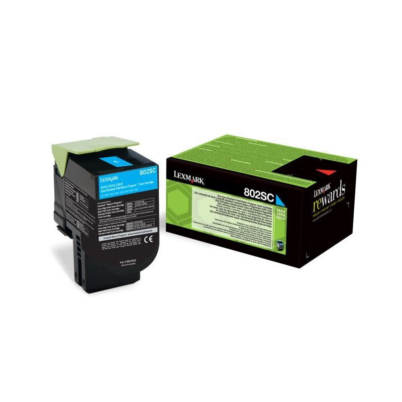 Lexmark 802SC Cartouche de toner 1 pièce(s) Original Cyan