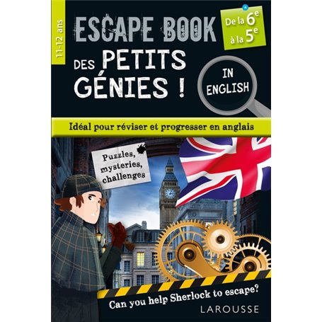 Escape book des petits génies in english de la 6e à la 5e